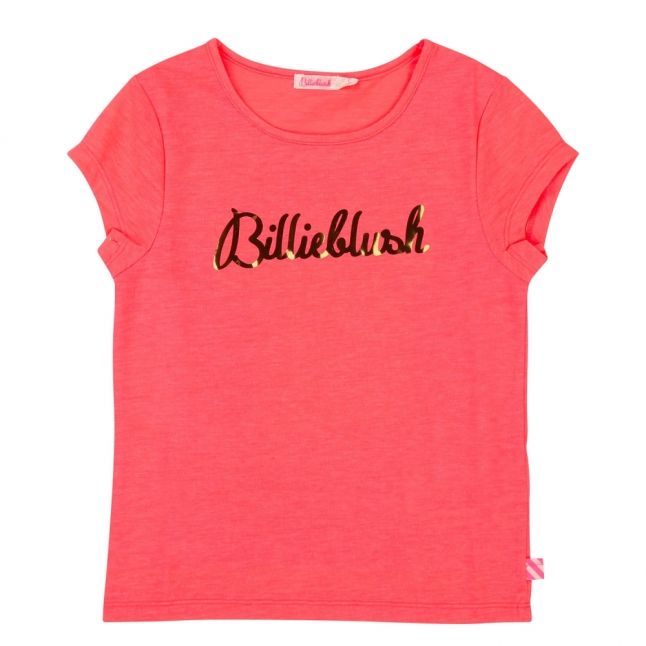 Girls Fuschia Gold Logo S/s T Shirt