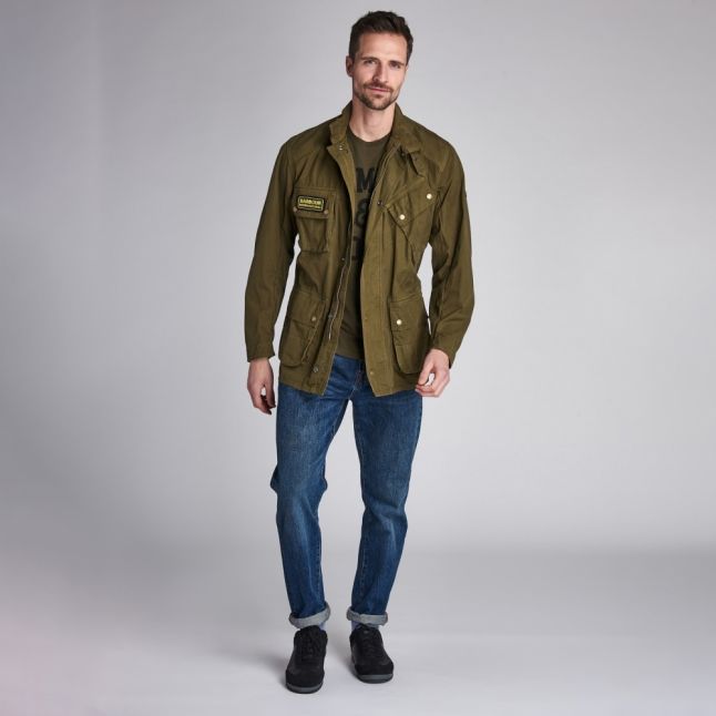 Mens Green Summer Wash A7 Casual Jacket