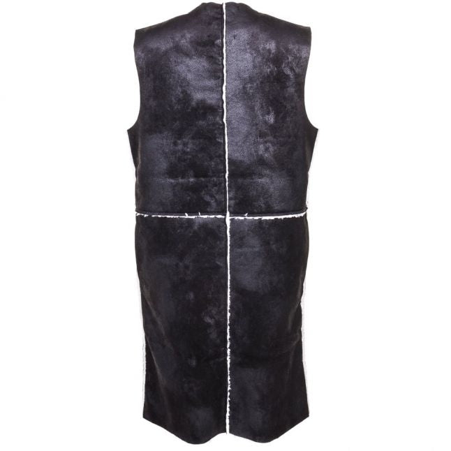 Womens Black Faux Shearling Gilet