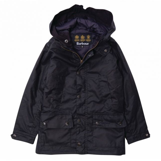 Boys Navy Trail Waxed Jacket