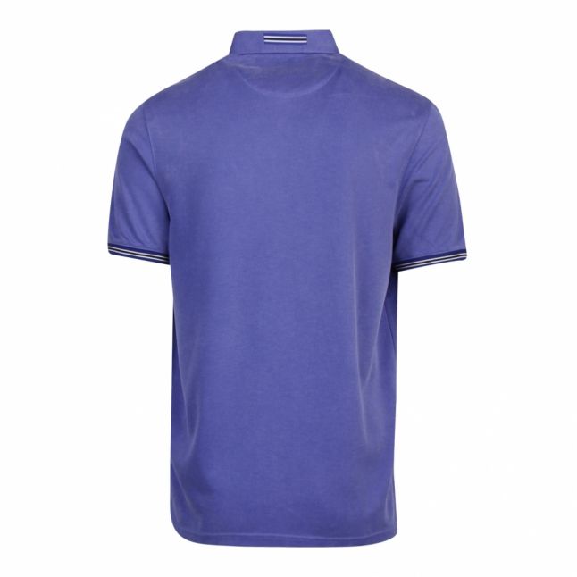 Mens Blue Earbus Tipped Sleeve S/s Polo Shirt