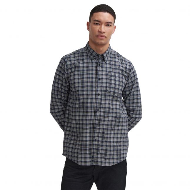 Mens Bleached Olive Hawks Check Oxford L/s Shirt