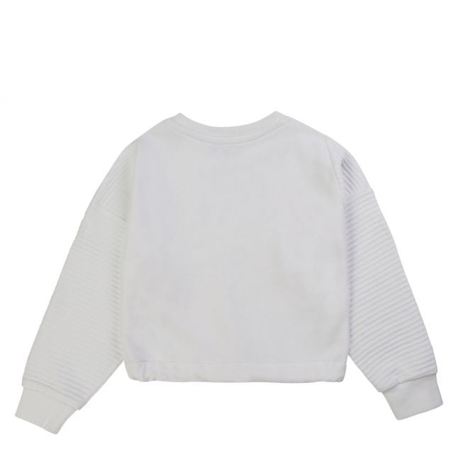 Girls White Ombre Logo Sweat Top