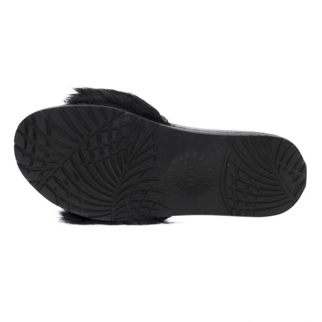 Womens Black Royale Fluff Slides