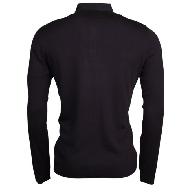 Mens Black Woolpak L/s Polo Shirt