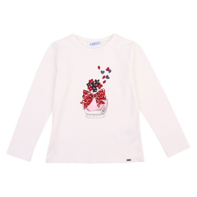 Girls Natural/Red Perfume L/s T Shirt & Skirt Set