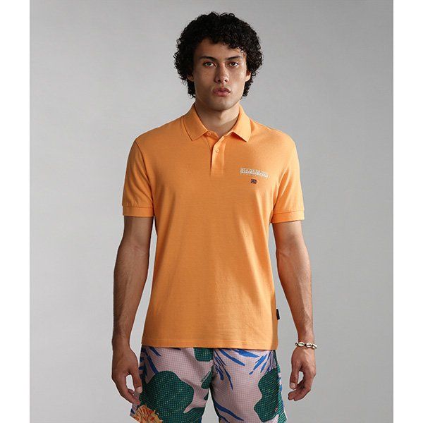 Mens Napapijri Orange Mock E-Ayas S/s Polo