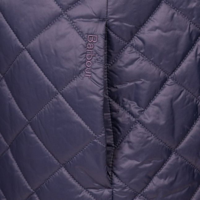 Heritage Womens Navy Collarless Border Quilted Jacket