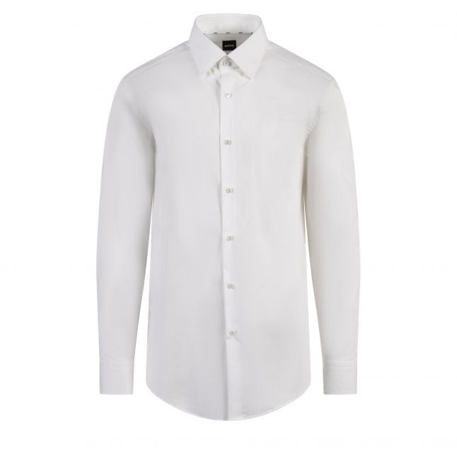 Mens BOSS White H-HANK-kent-C1 L/s Shirt