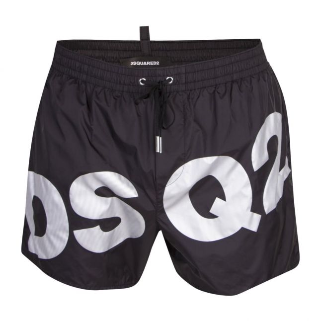 Mens Black Large Logo Swim Shorts