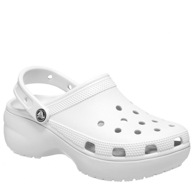 Womens White Classic Platform Clog