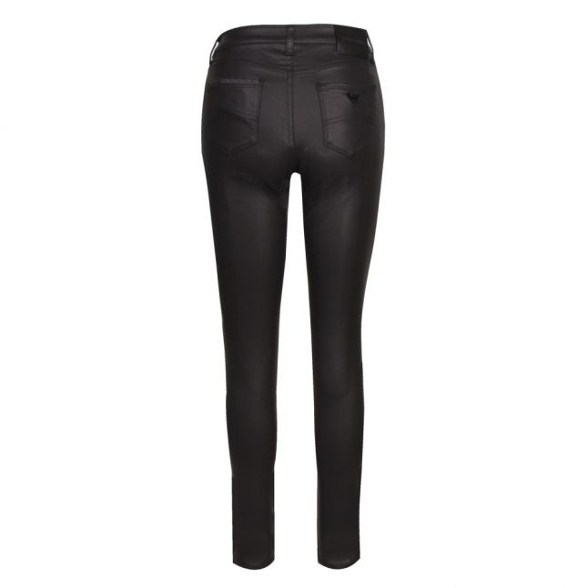 Womens Black J20 Coated Mid Rise Skinny Jeans