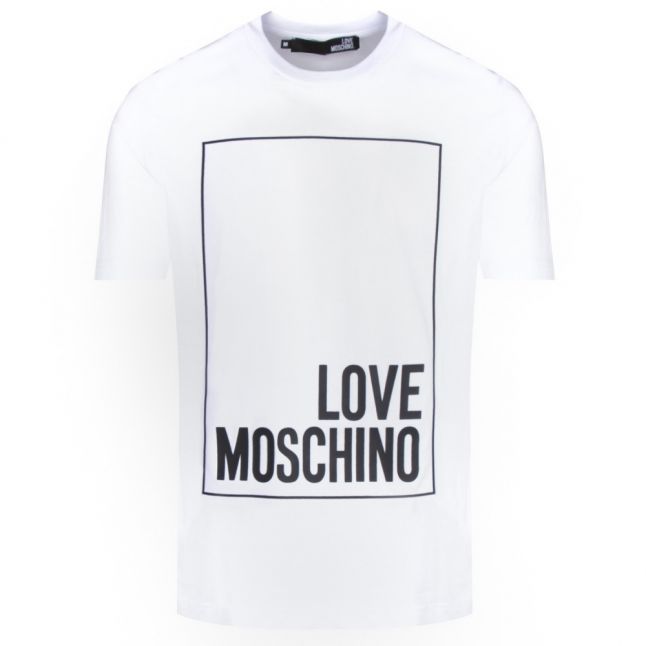 Mens Optical White Rubber Logo Regular Fit S/s T Shirt