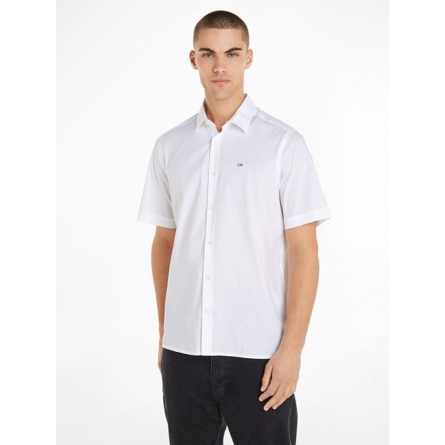 Mens Calvin Klein Bright White Stretch Poplin Shirt