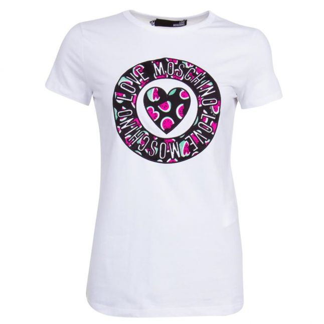 Womens White Logo S/s Tee Shirt