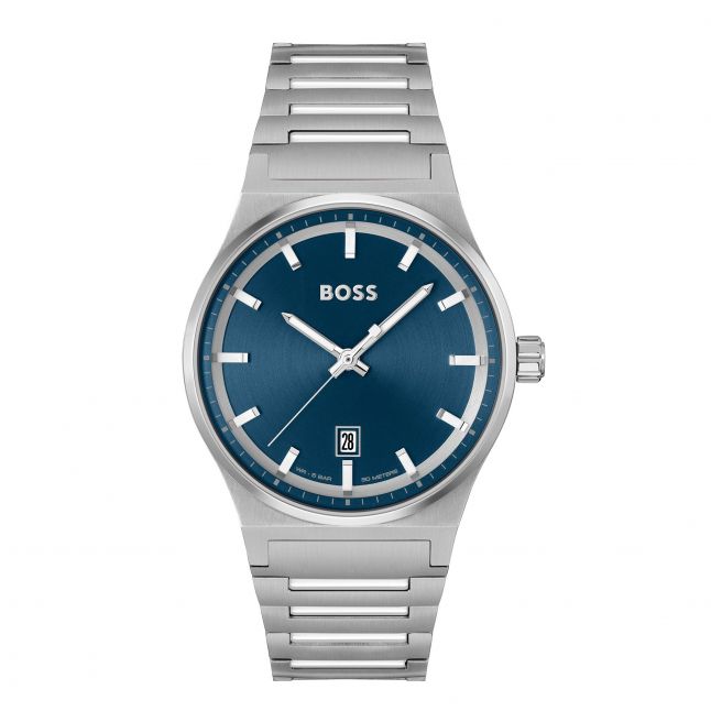 Mens Silver/Blue Candor Bracelet Watch