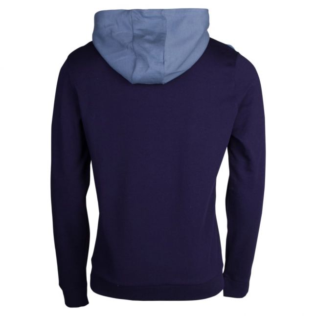 Mens Navy Half Zip Hooded Sweat Top