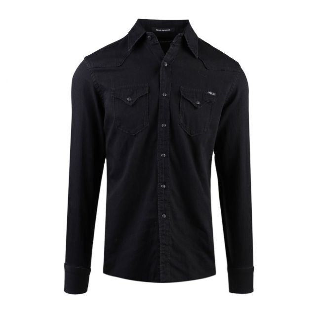 Mens Black Denim L/s Shirt