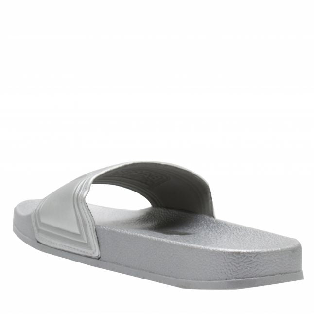 Womens Silver Slides