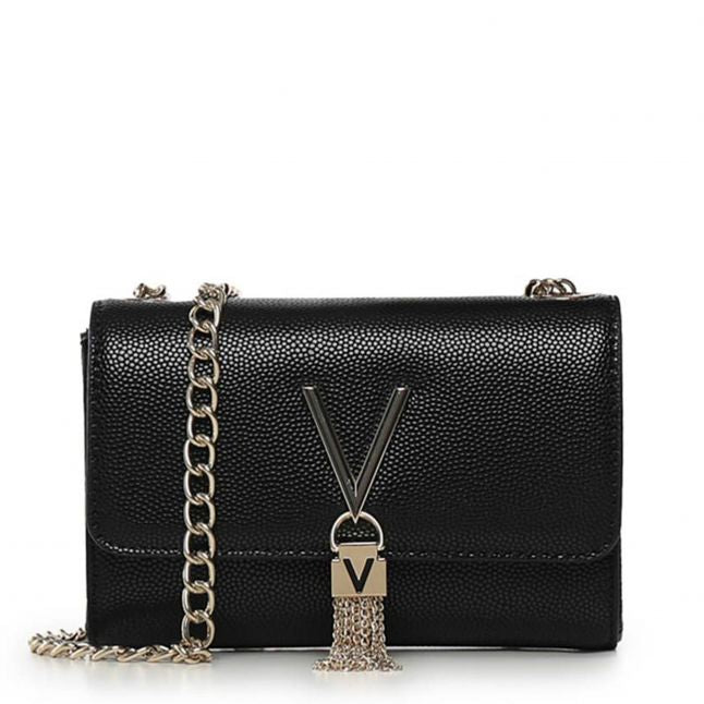 Womens Valentino Black/Gold Divina Tassel Crossbody