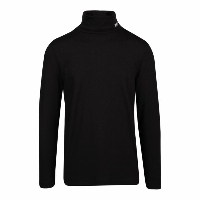 Casual Mens Black Tchop Roll Neck L/s T Shirt