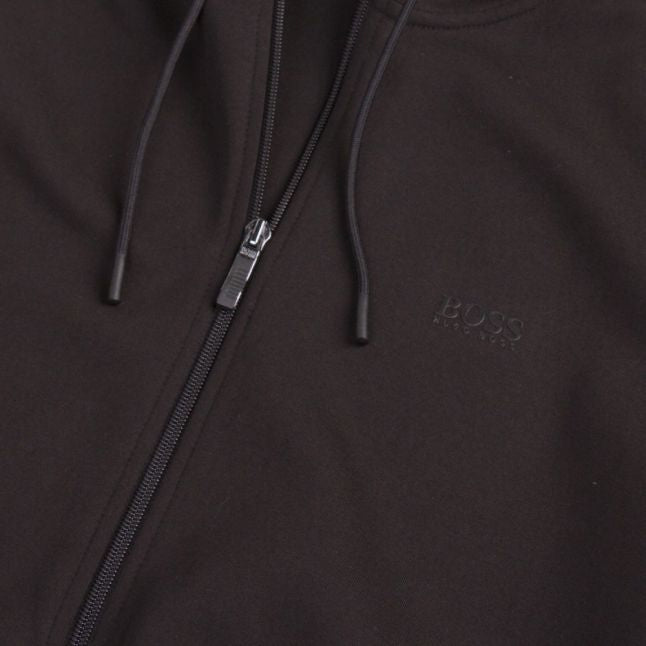 Athleisure Mens Black Saggy X Hooded Zip Through Sweat Top