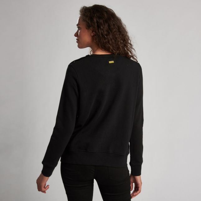 Womens Black Rally Overlayer Sweat Top