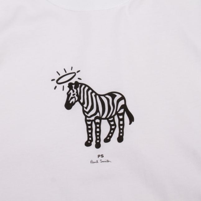 Mens White Halo Zebra S/s T Shirt