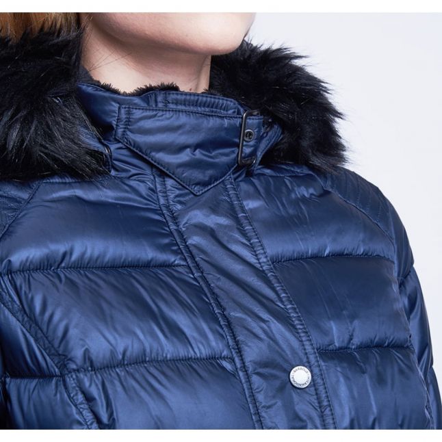 Womens Navy Dunnet Quilted Coat