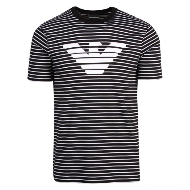 Mens Navy Eagle Stripe S/s T Shirt