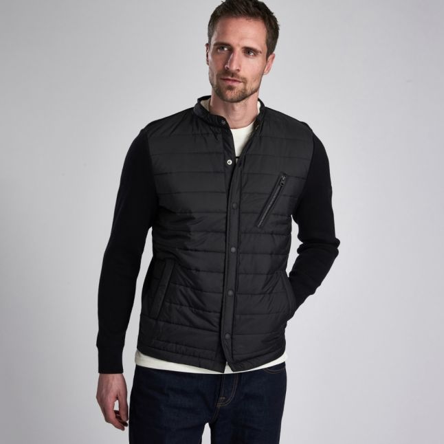 Mens Black Circuit Baffle Knitted Jacket