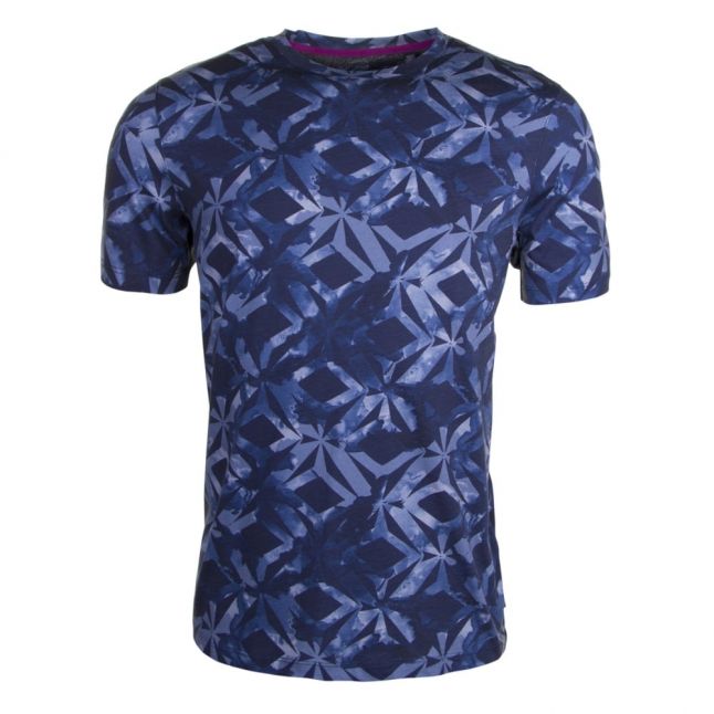 Mens Dark Blue Woof All Over Geo S/s T Shirt