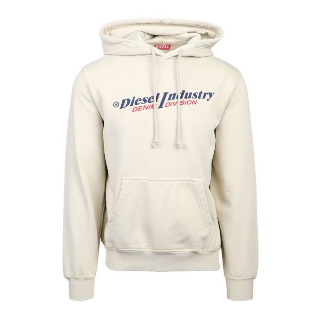 Mens Ecru S-Ginn-Hood-Indfelpa Hoodie