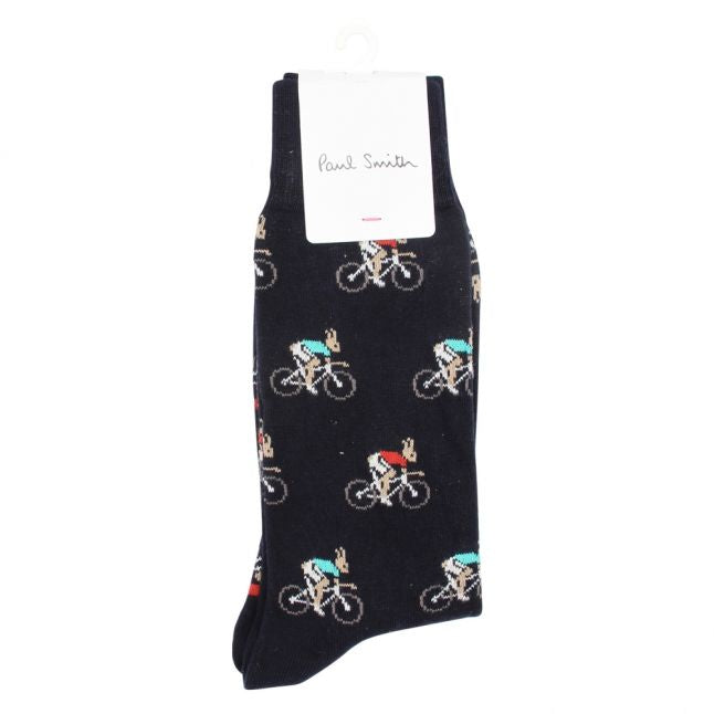 Mens Navy Rabbit On Bike Socks