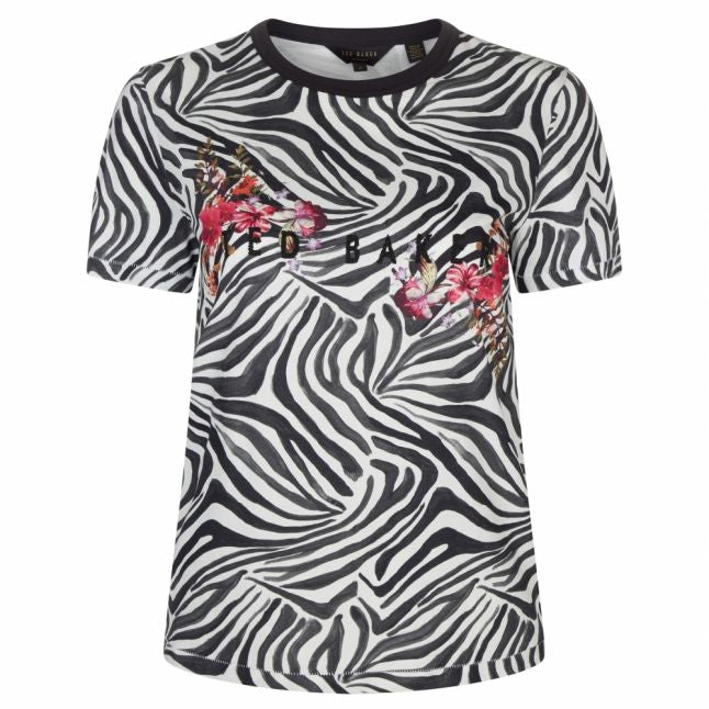 Womens Black Rhiyyan Zebra Samba S/s T Shirt