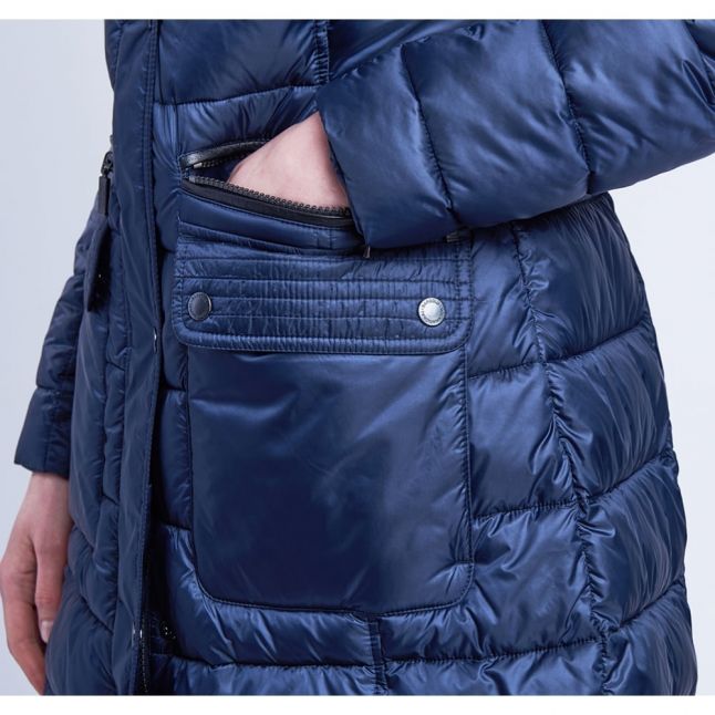 Womens Navy Dunnet Quilted Coat