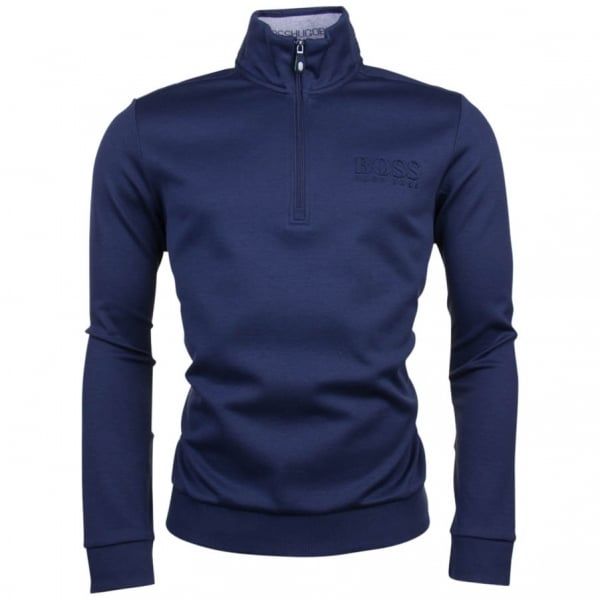 Mens Navy Zip Through Sweat Top