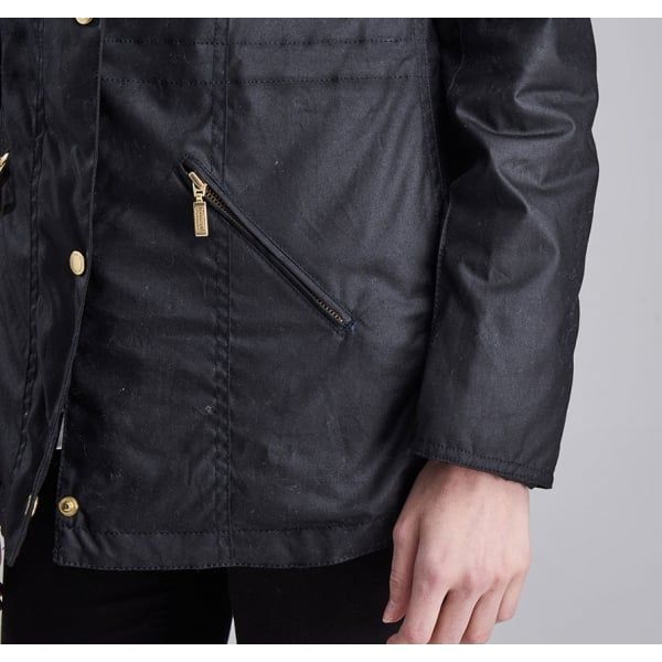 Womens Black Flywheel Waxed Parka