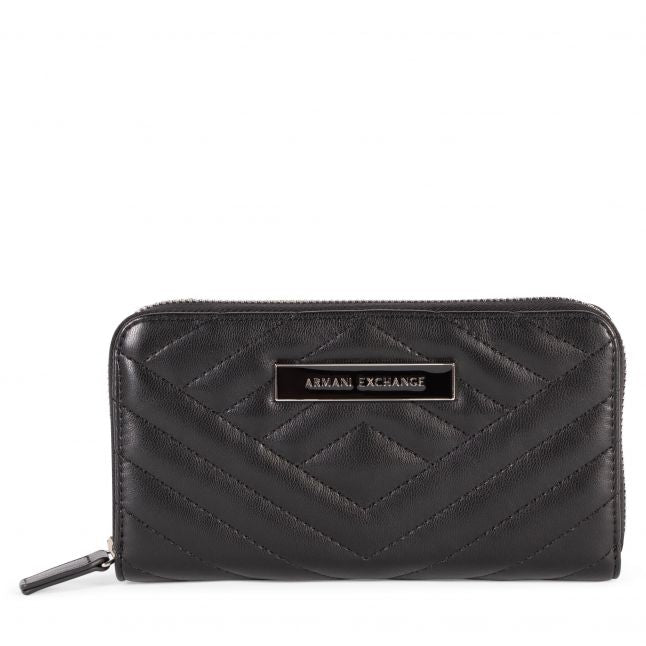 Womens Black Quilted ZA Purse