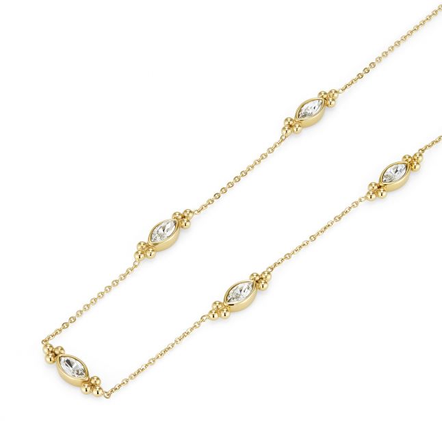 Womens	Gold Dainty Marquise Necklace