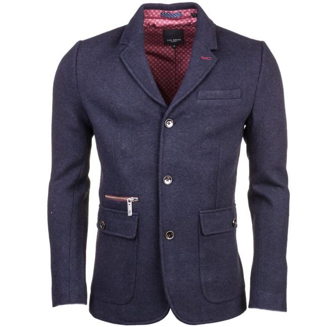 Mens Navy Dom Funnel Neck Jacket