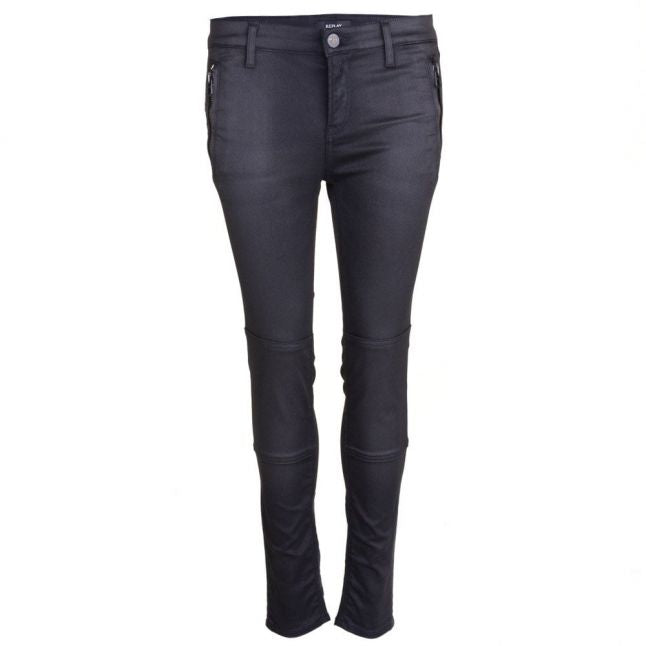 Womens Black Wash Elitayr Skinny Biker Fit Jeans