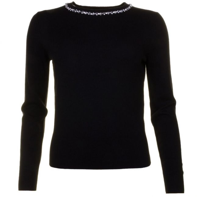 Womens Black Ariya Embellished Jumper