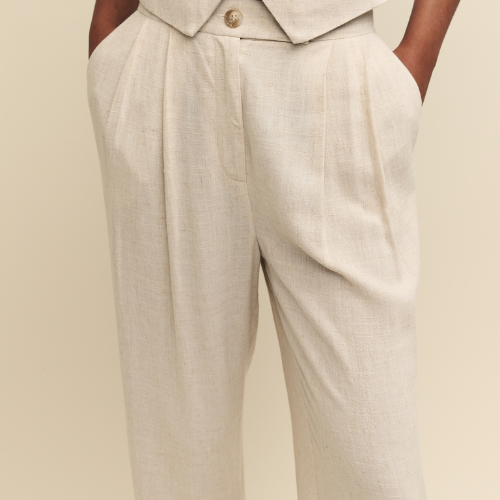 Womens Cream Mel Co-ord Trousers