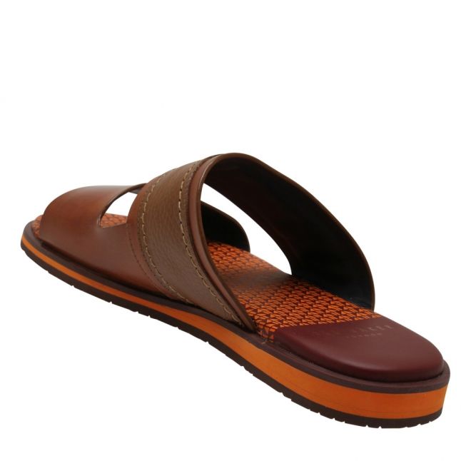 Mens Tan Farlex Leather Sandals