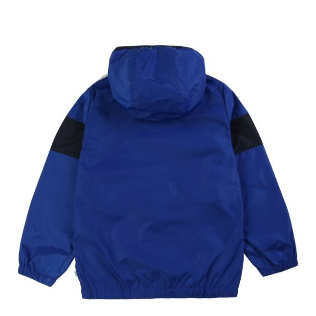 Boys Wave Blue Branded Overhead Packaway Jacket