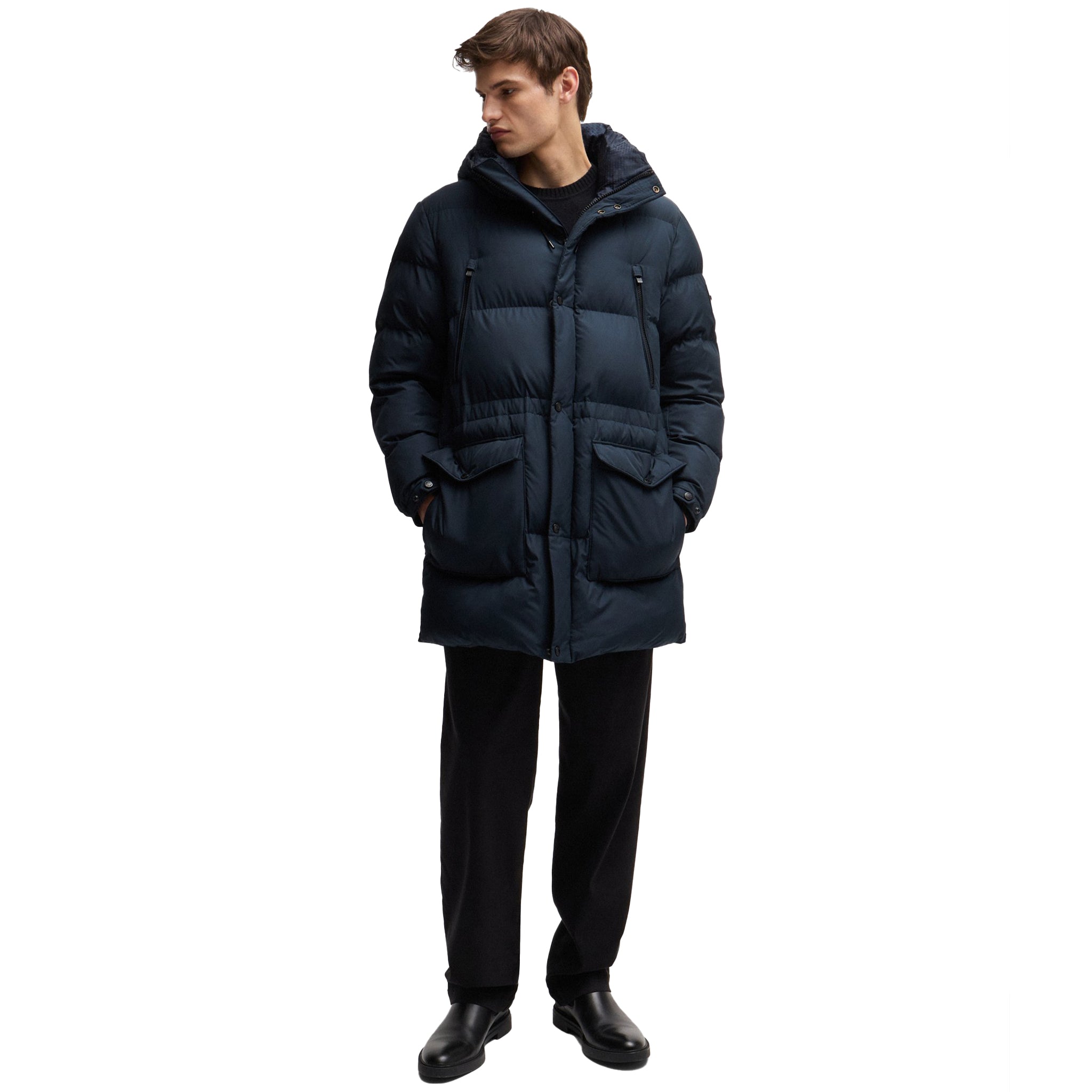 Mens BOSS Dark Blue H-Condolo2 Padded Coat