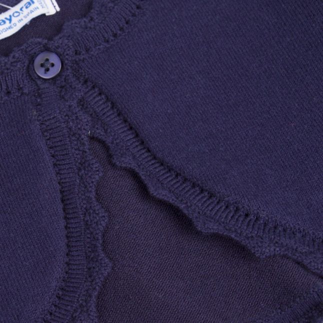 Infant Navy Scalloped Cardigan