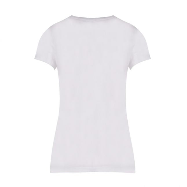 Womens Optical White Jewel Heart Slim Fit S/s T Shirt