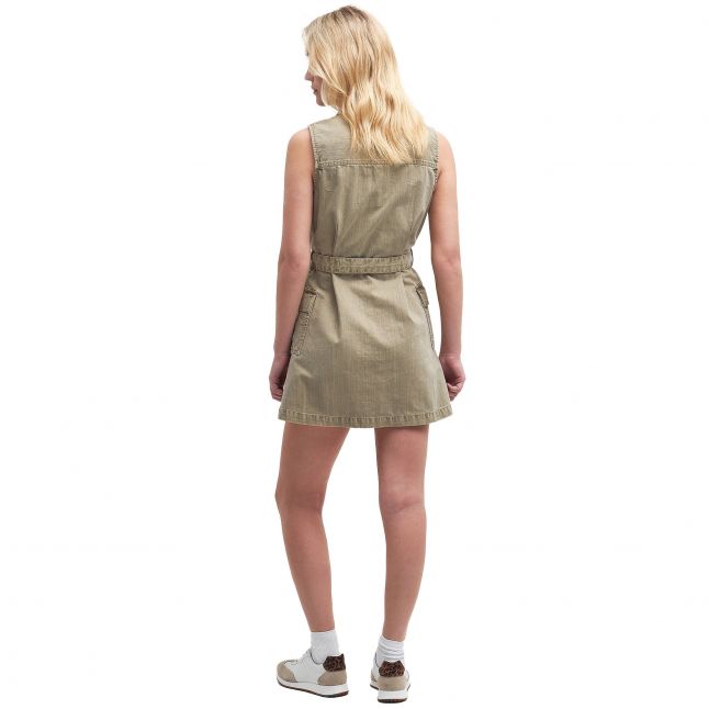 Womens Washed Khaki Tamsin Short Dress